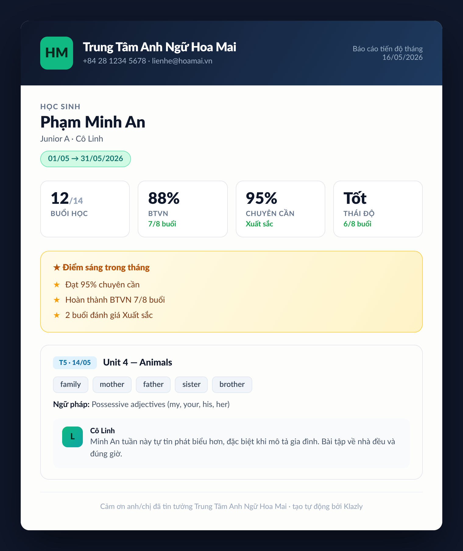 Ảnh minh hoạ giao diện sản phẩm Klazly